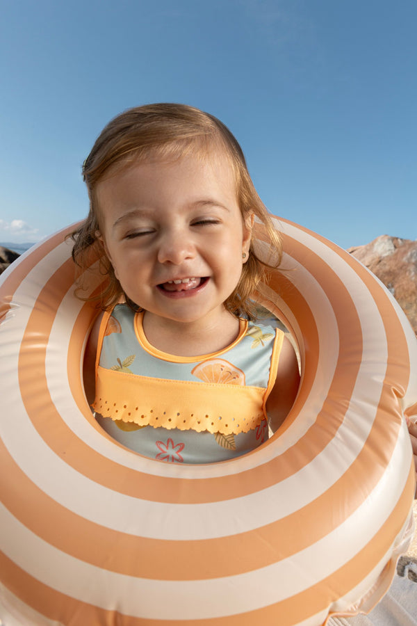 Biquíni Paraiso Praia Infantil com Babados e Proteção UV 50+