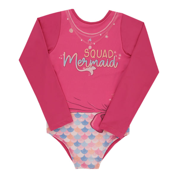 Maiô Manga Longa Paraiso Praia Infantil com Proteção UV 50+