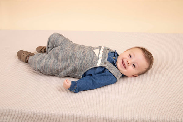 Macacão Longo Jardineira com Camisa Jeans Paraíso Baby Inverno Moderno