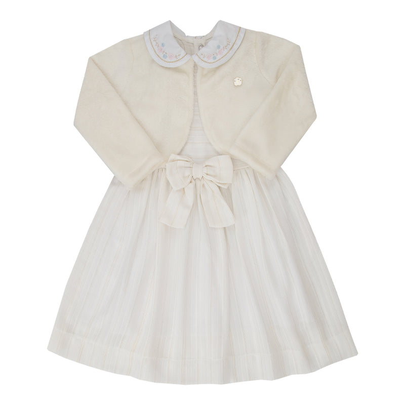 Vestido Cerimônia com Bolero Paraiso Kids Inverno Detalhe Bordado - Image 5