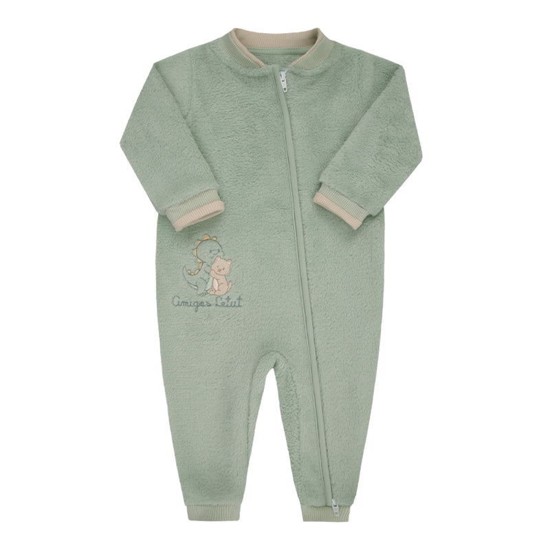 Macacão Longo Letut Baby Inverno Pelo Macio Bordado Zíper Duplo - Image 2