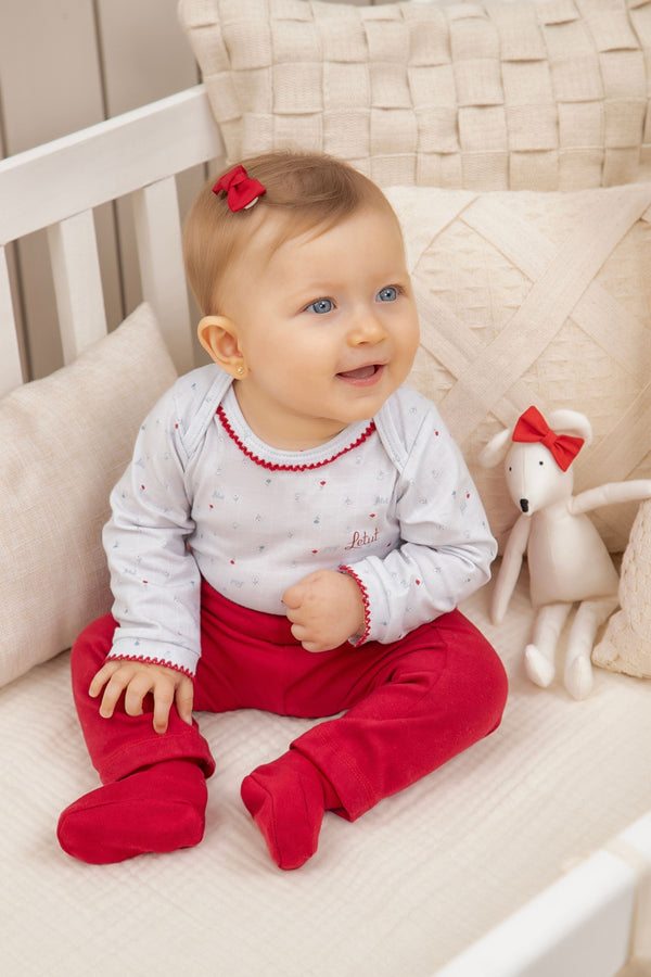 Conjunto Baby Letut Feminino Meia Estação Body Estampado e Calça Babadinho