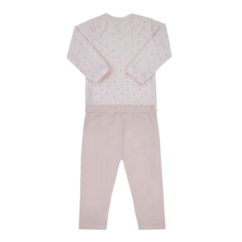 Conjunto Letut Feminino Meia Estação Body Estampado e Calça Babadinho - Image 5