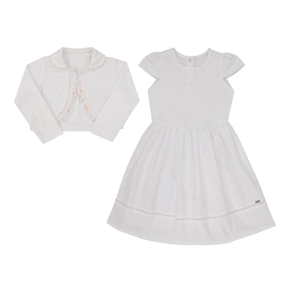 Vestido Festa Manga Copinho com Bolero Plush Paraiso Kids Inverno