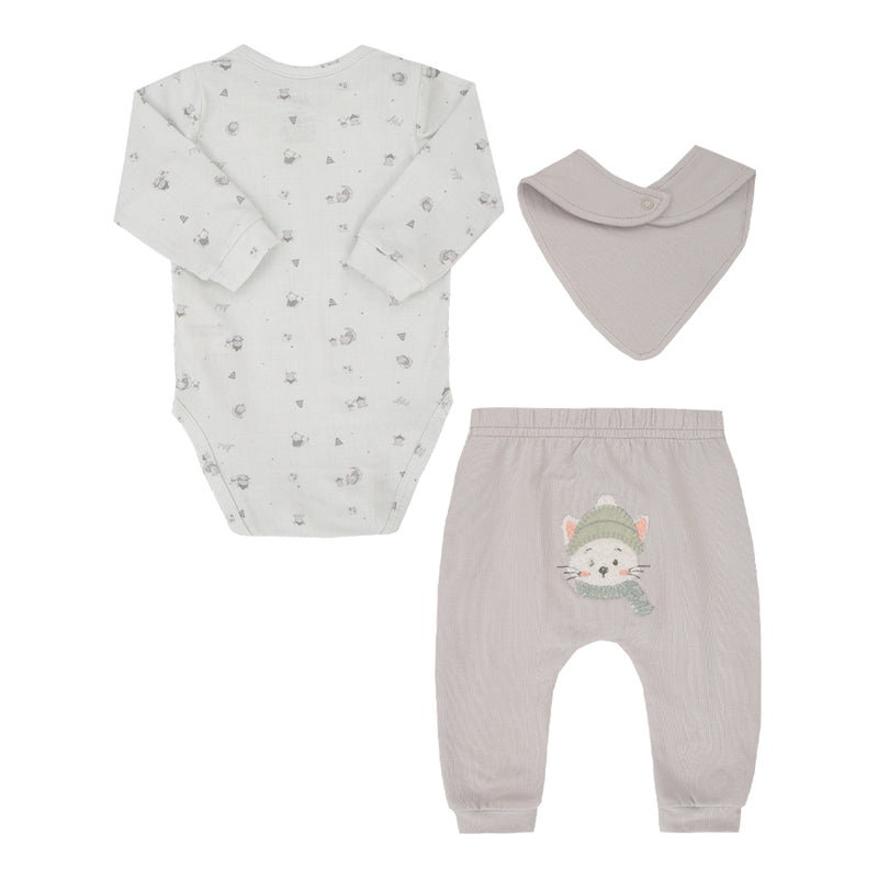 Conjunto Letut 3 Peças com Body Estampa Digital e Babador Bordado - Image 5