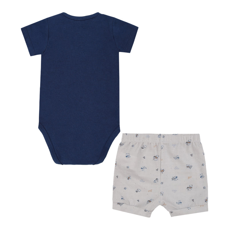 Conjunto Letut Manga Curta com Bordado de Bichinho e Shorts Estampado - Image 5