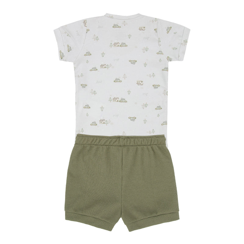 Conjunto Letut Manga Curta Body Estampado e Shorts com Botões - Image 5