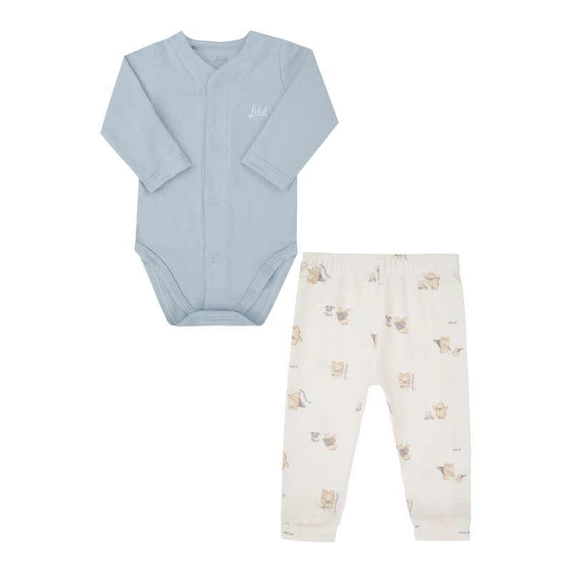 Conjunto Baby Manga Longa Letut Ursinhos Prematuro Meia Estação - Image 2