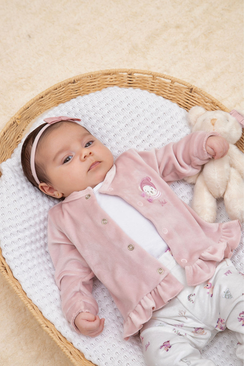 Conjunto Baby Letut Bordado Plush com Body e Calça Exclusivos - Image 2