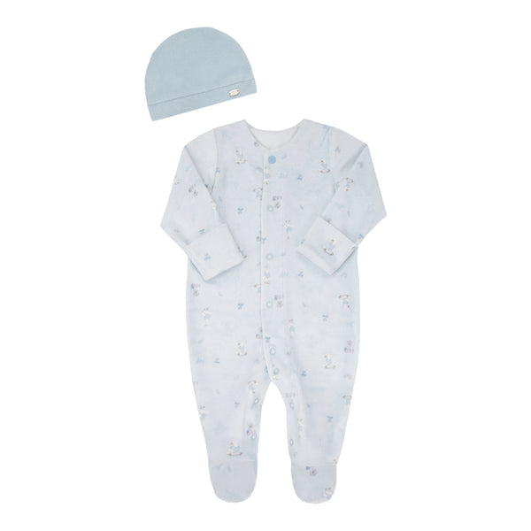 Kit Prematuro Macacão e Touca Plush Letut Inverno Manga Longa Unissex
