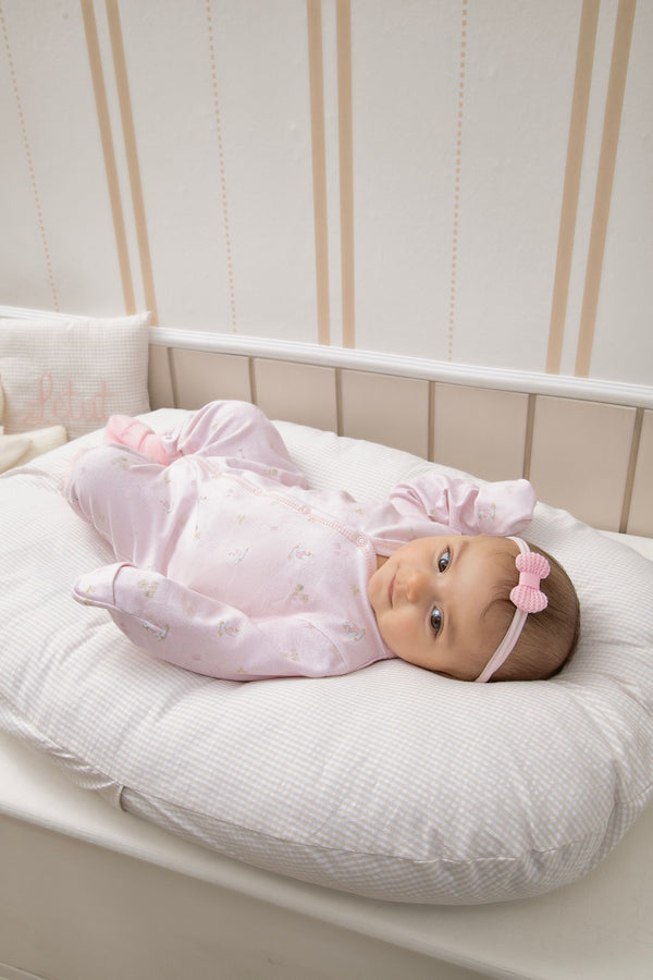 Kit Prematuro Bebê Menina Letut com Macacão Longo e Sapatinho Bordado LT19619