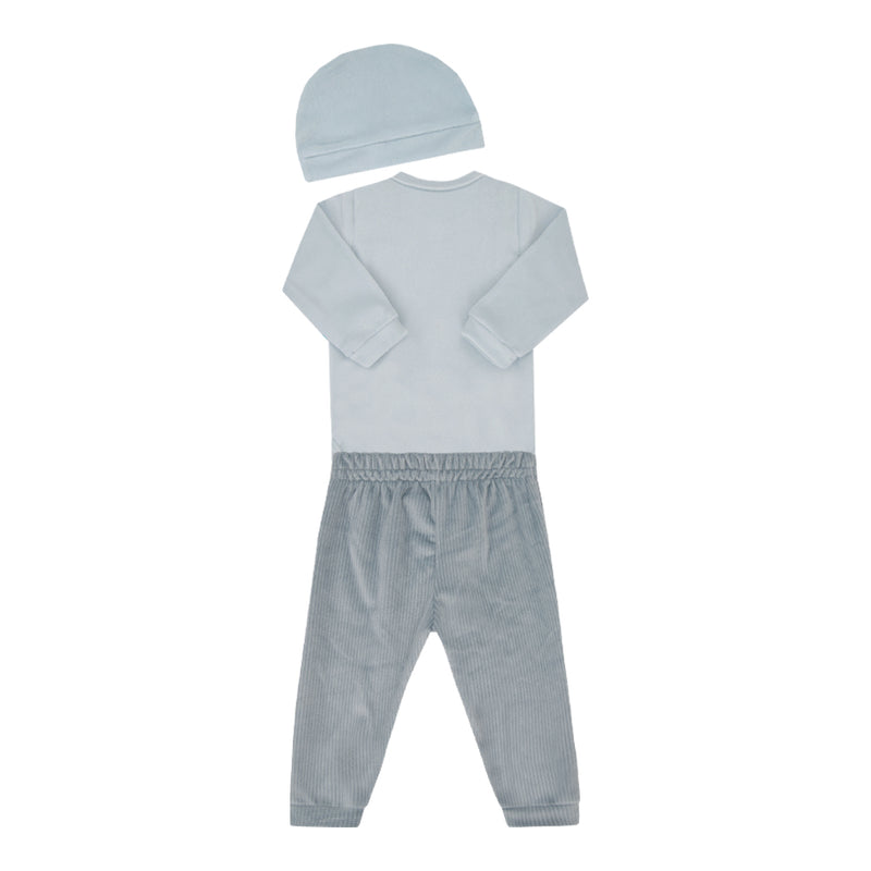 Conjunto Body e Calça com Touca Recém-Nascido Letut Inverno 3 Peças Plush Macio Unissex - LT19614 - Image 5