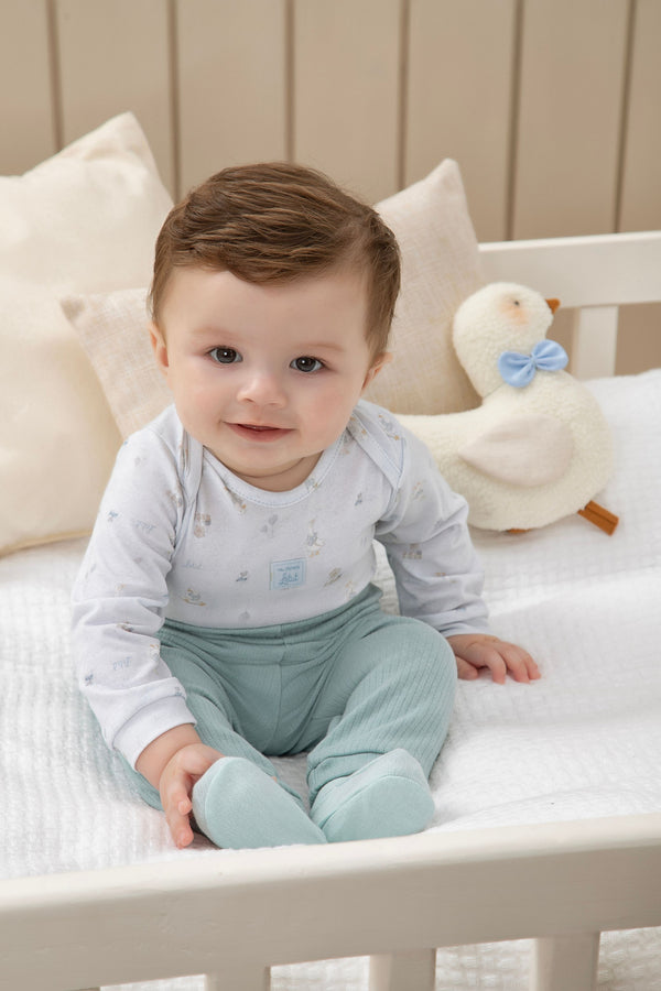 Body Longo Masculino Letut Baby com Estampa Exclusiva e Etiqueta Personalizada