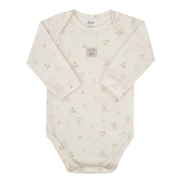 Body Longo Letut Baby Unissex com Estampa Exclusiva e Etiqueta Personalizada