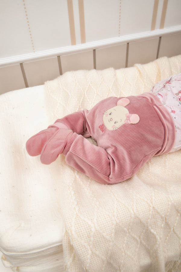 Conjunto Baby Letut Plush Manga Longa com Bordado e Estampa Exclusiva