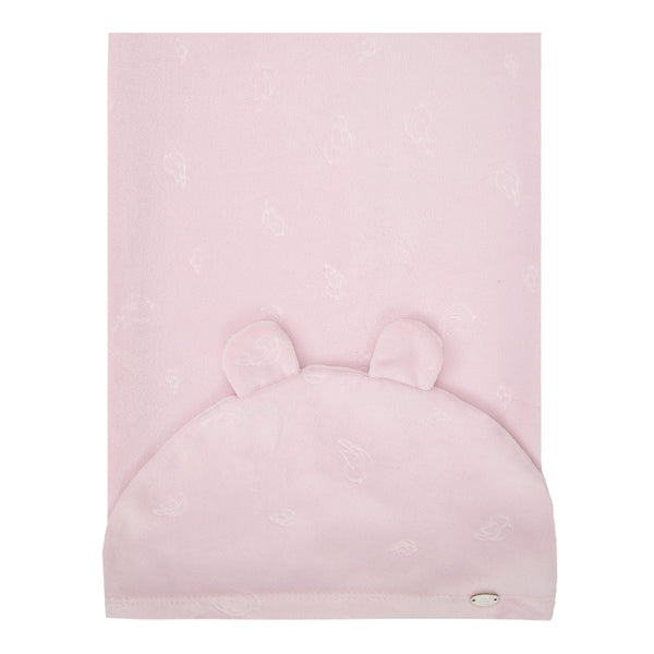 Manta Letut Plush com Touca de Orelhinhas e Passarinhos Baby