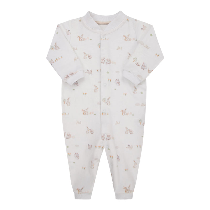 Macacão Longo Bebê Letut Plush Estampa Fazendinha com Pé Inverno Unissex Inverno Letut LT19642 - Image 2