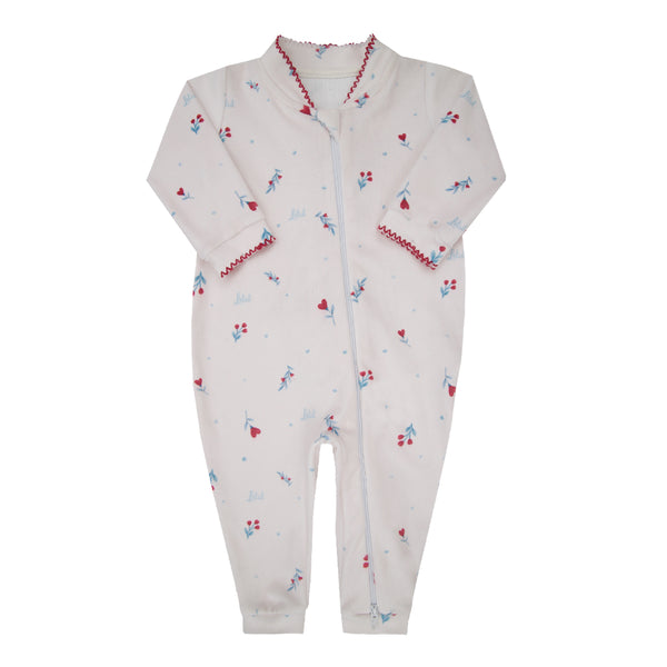 Macacão Longo Letut Plush Zíper Duplo Bordado Coração Baby Inverno Inverno Letut LT19639
