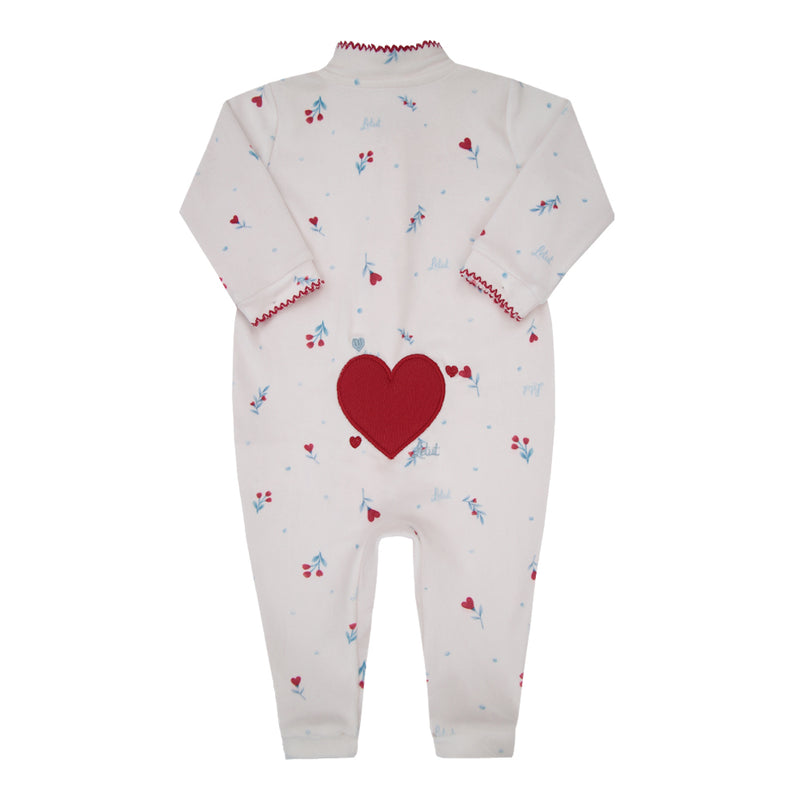 Macacão Longo Letut Plush Zíper Duplo Bordado Coração Baby Inverno Inverno Letut LT19639 - Image 5