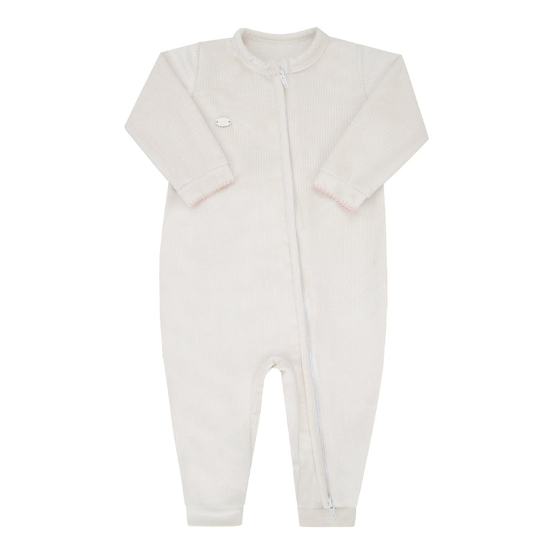 Macacão Longo Letut Plush Quadriculado com Zíper Duplo e Bordado Delicado Inverno Letut LT19640 - Image 5
