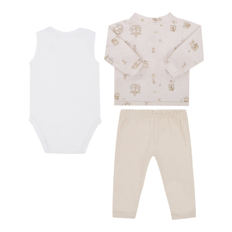 Kit Bebê Enxoval Casaco Body e Calça Estampado Algodão com Elastano - Image 8