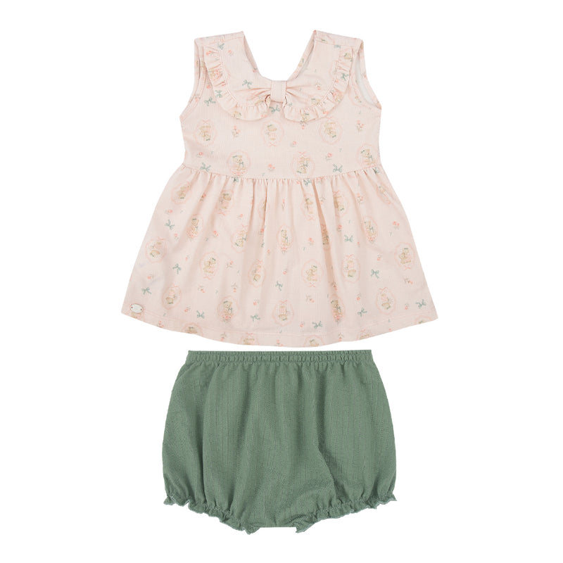 Conjunto Infantil Feminino com Vestido Estampado e Shortinho Confortável — Letut - Image 2