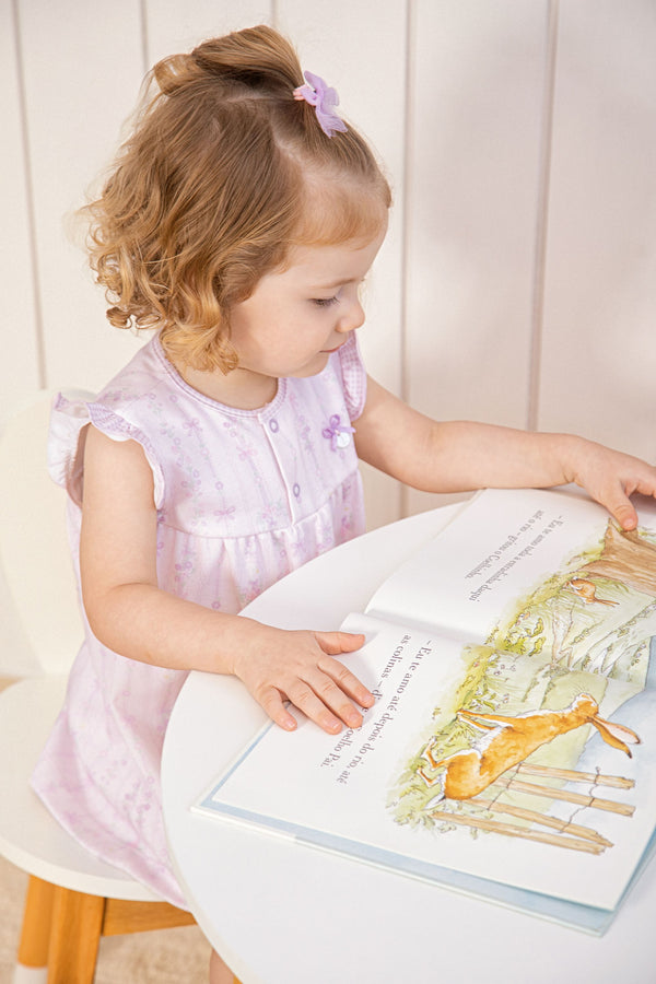Vestido Infantil Feminino Suedine Estampado com Manga Babado e Calcinha Inclusa