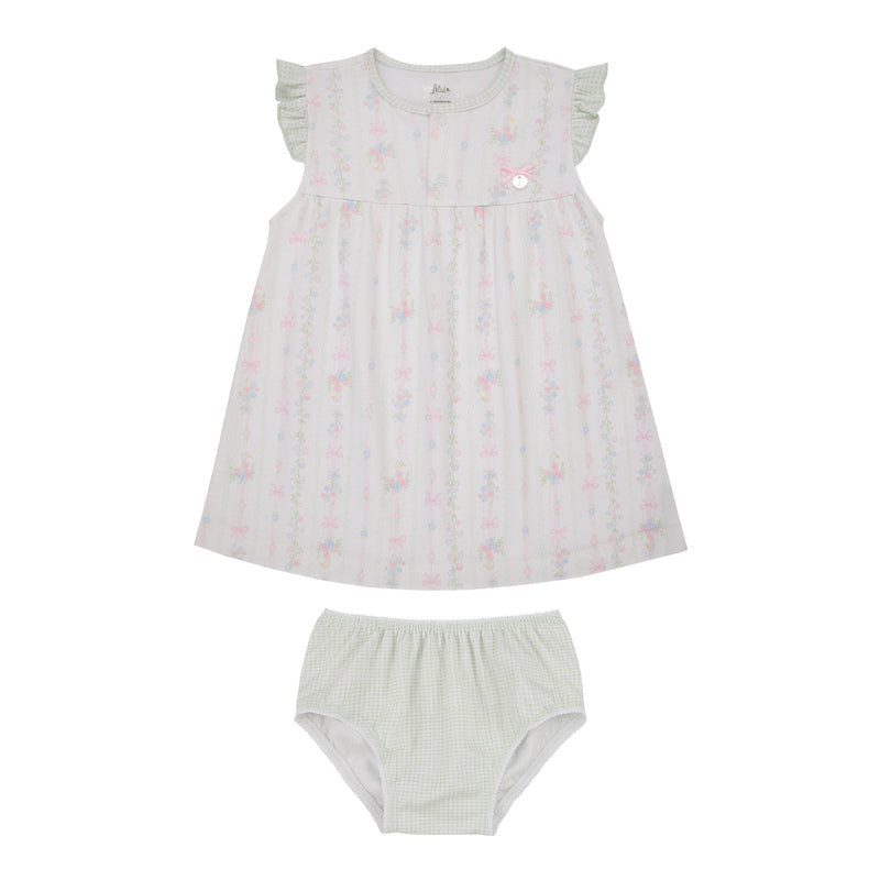 Vestido Infantil Feminino Suedine Estampado com Manga Babado e Calcinha Inclusa - Image 5