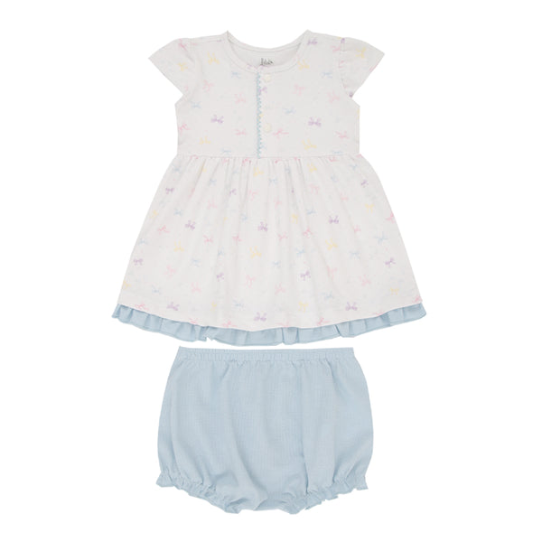 Vestido Infantil Feminino Malha Conforto com Manga Copinho e Shortinho Tapa-Fralda Incluso