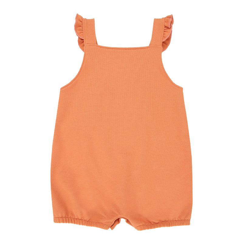 Macacão Curto Infantil Feminino Molecotton com Franzido e Bolsinho Bordado Floral - Image 5