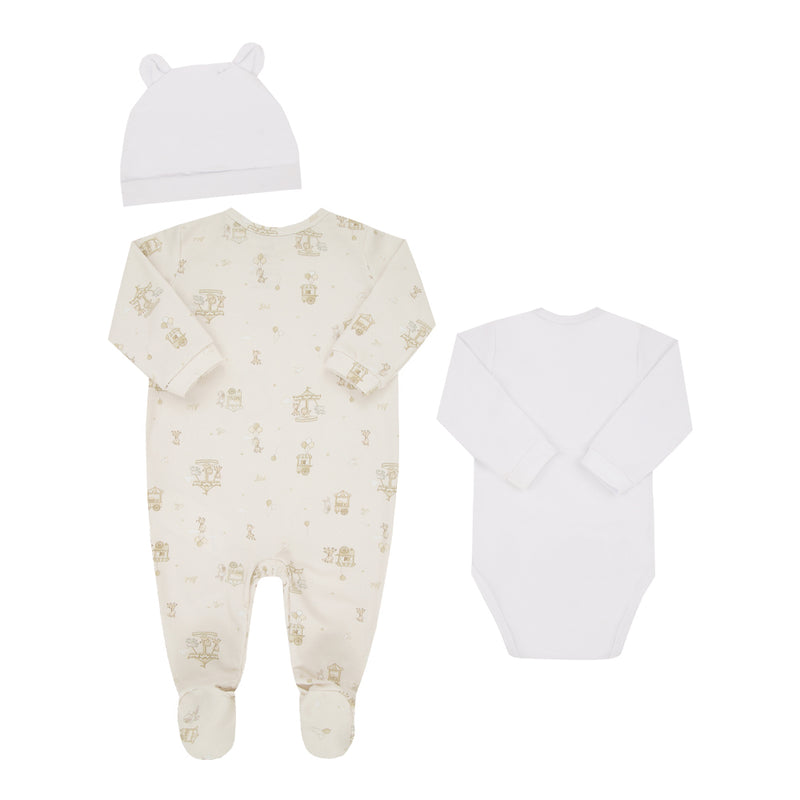 Kit Bebê Prematuro Malha Conforto com Macacão Pezinho, Body e Touca Orelhinhas - Image 5