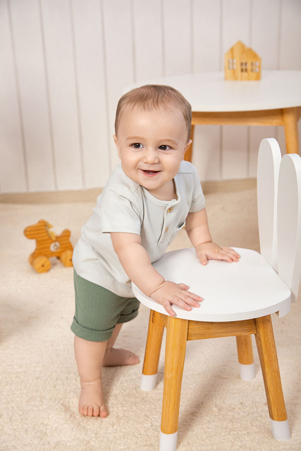 Conjunto Baby Masculino Polo com Bolsinho e Shorts Tricô Canelado com Cordão