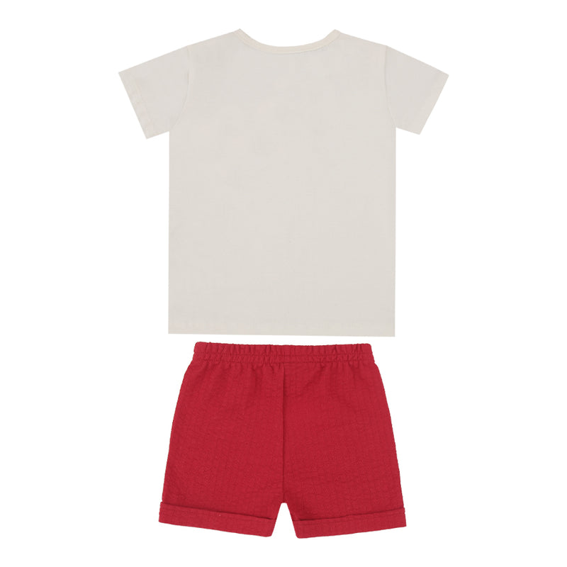 Conjunto Baby Masculino Polo com Bolsinho e Shorts Tricô Canelado com Cordão - Image 5