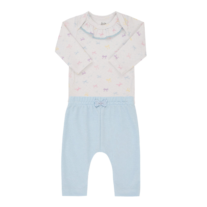 Conjunto Baby Feminino Body em malha conforto de algodão e Calça com Bordado no Bumbum Letut - Image 5
