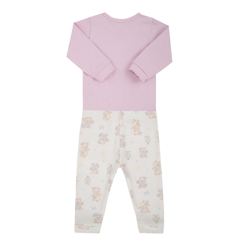 Conjunto Baby Feminino Body Bordado com Orelhinhas e Calça Estampada Letut - Image 5