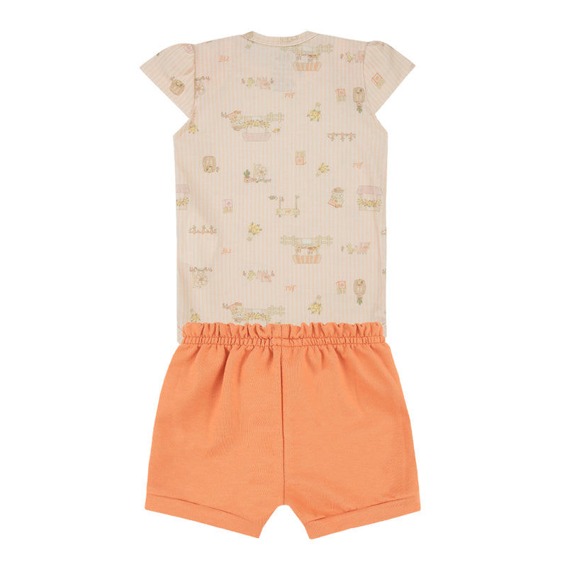 Conjunto Bebê Feminino Malha Conforto Body Balonê com Transpasse e Shorts Laço - Image 5