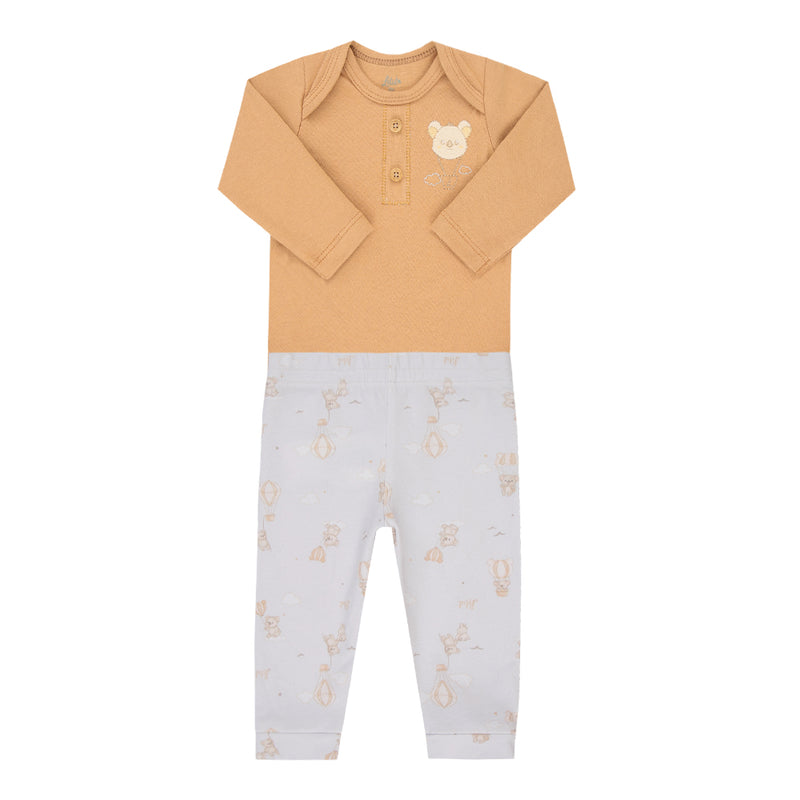 Conjunto Bebê Menino Body Manga Longa e Calça Algodão com Elastano Letut - Image 5