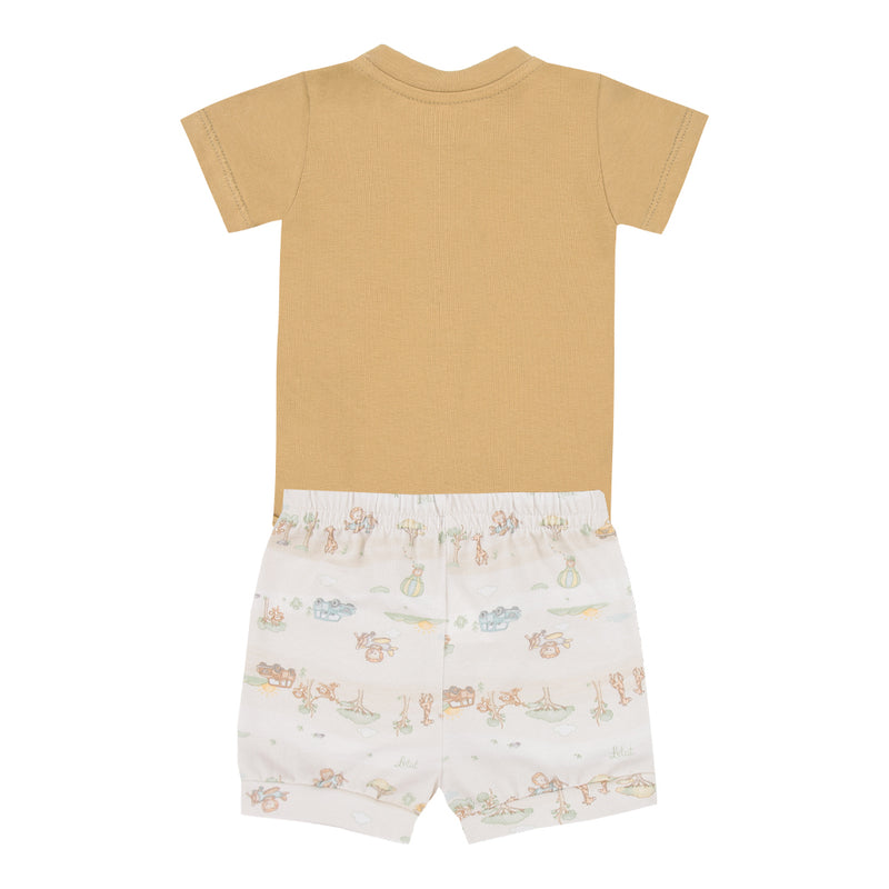 Conjunto Bebê Menino Body Manga Curta e Shorts Estampa Aventuras Letut - Image 5