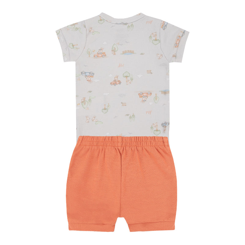 Conjunto Bebê Masculino Suedine Body com Transpasse e Shorts com Bolsos - Image 5