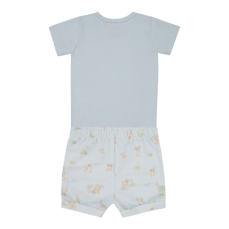 Conjunto Bebê Body Bordado Ursinho e Shorts Estampado Letut - Image 5
