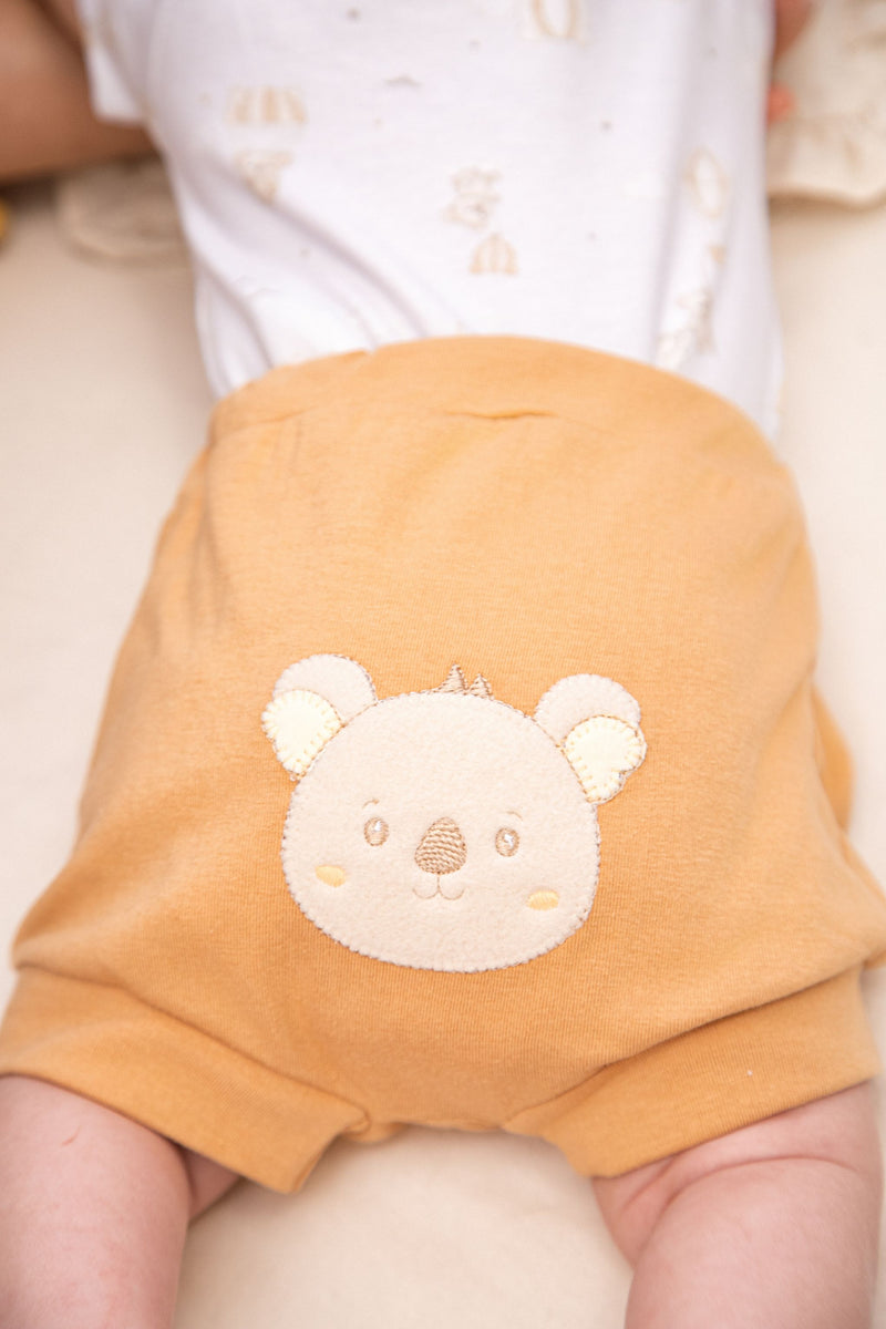 Conjunto Bebê Menino Body Transpasse nos Ombros e Shorts Bordado Letut - Image 2