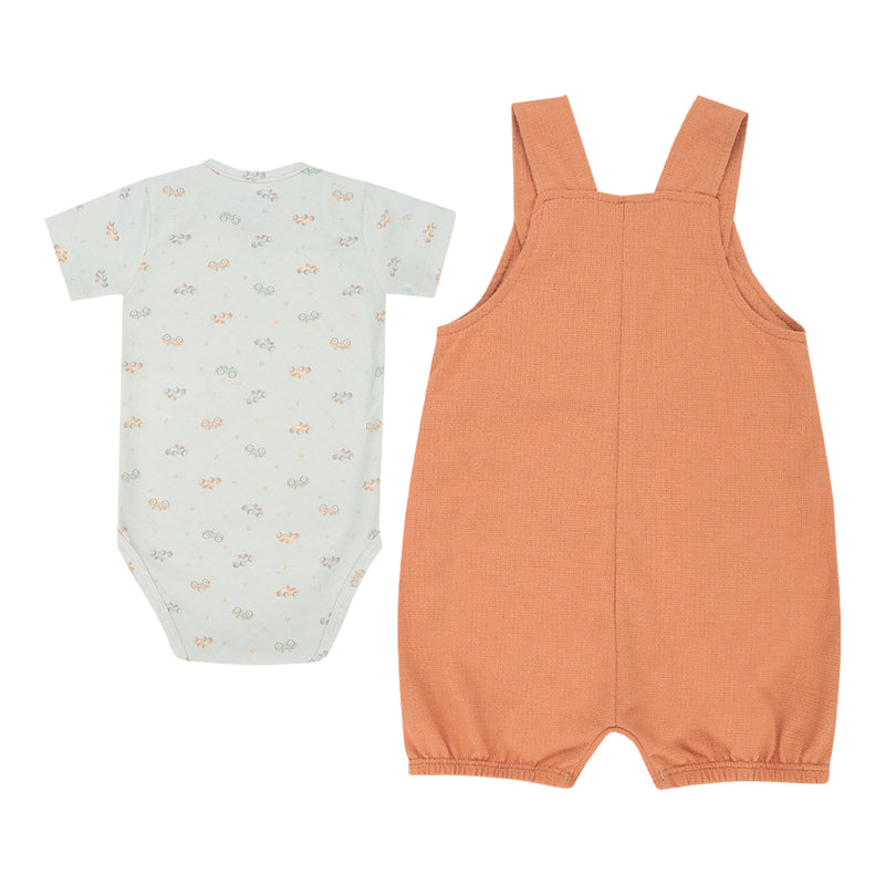Conjunto Baby Masculino Body Estampado e Jardineira Bordada Letut - Image 5