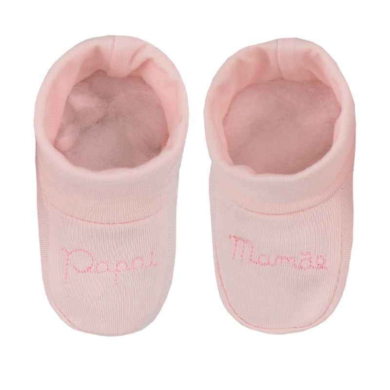 Pantufa Bebê Malha Conforto com Punho Dobrável e Bordado Papai e Mamãe - Image 5