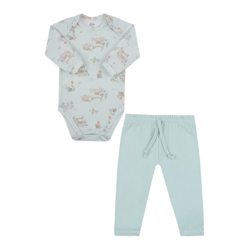 Conjunto Bebê Malha Conforto com Body Manga Longa Estampado e Calça - Image 2