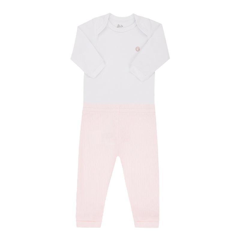 Conjunto Bebê Malha Conforto com Body Manga Longa e Calça Suedine Canelado - Image 2