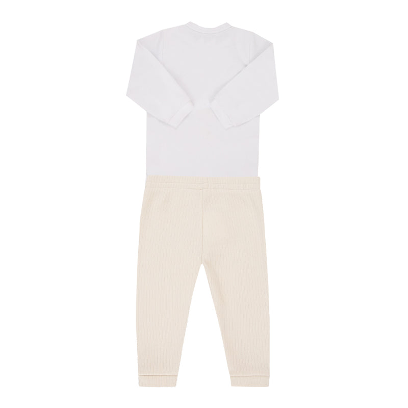 Conjunto Bebê Malha Conforto com Body Manga Longa e Calça Suedine Canelado - Image 5