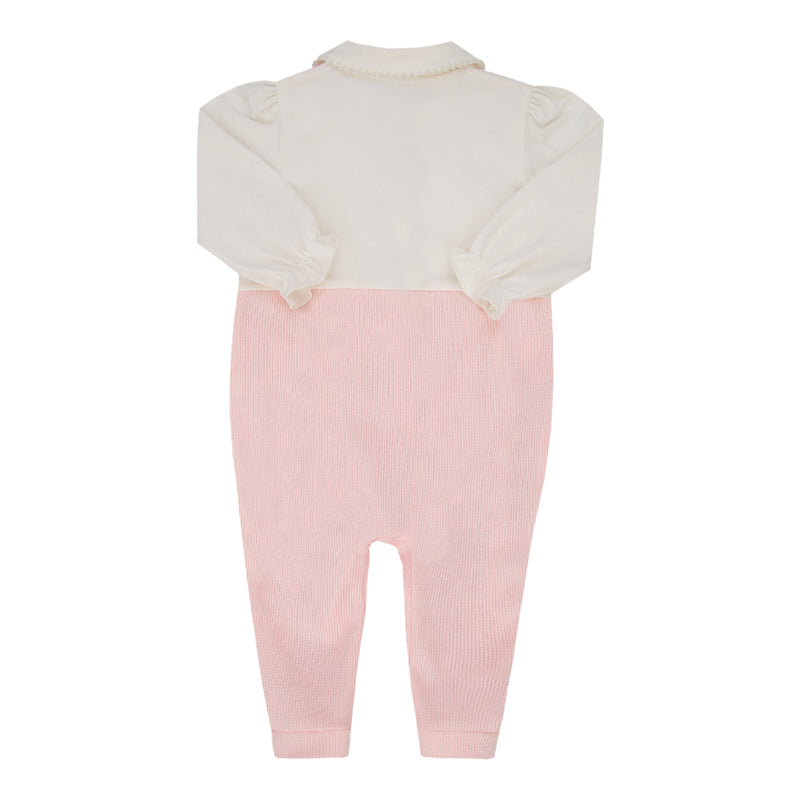 Macacão Longo Bebê Feminino com Camisa Bordada e Suspensório Aplicado Paraiso - Image 5