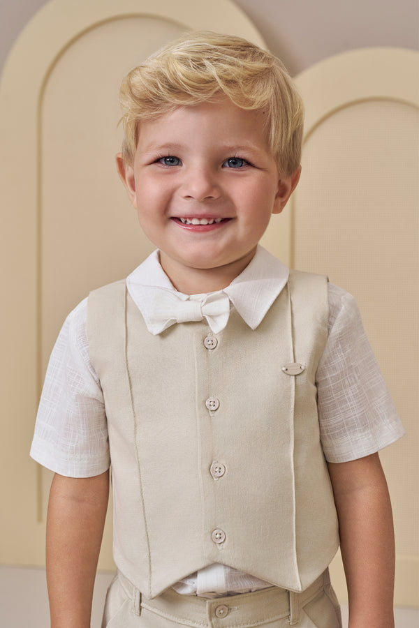 Conjunto Masculino Cerimônia Camisa, Colete e Shorts Paraiso