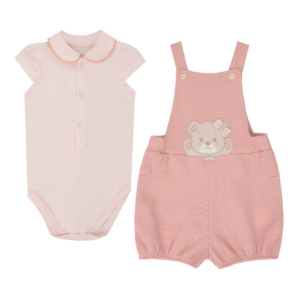 Conjunto Feminino Body com Jardineira Bordada Paraíso