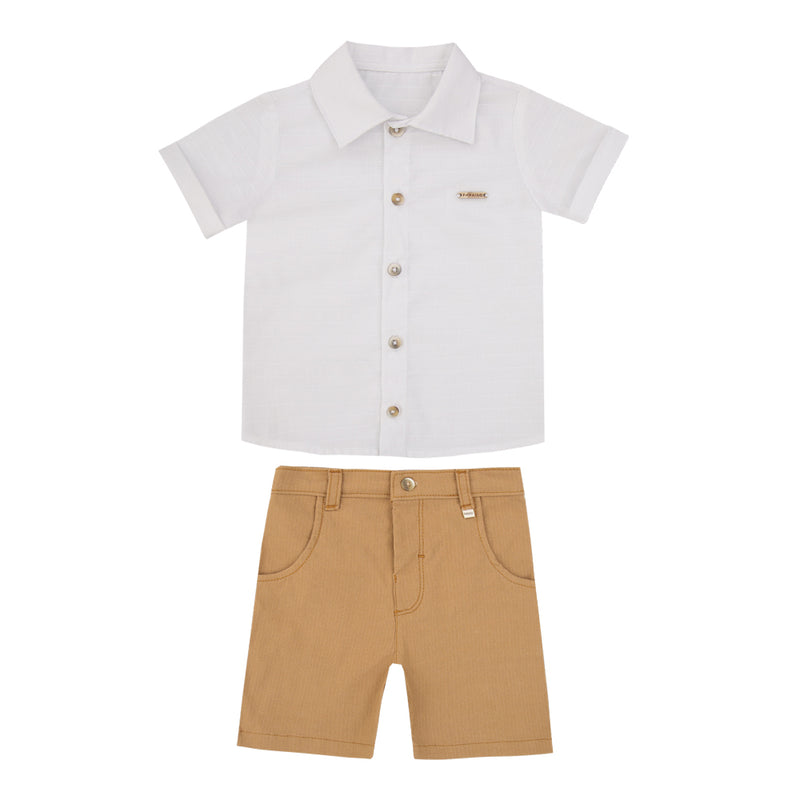 Conjunto Masculino Camisa Tricoline com Shorts Bengaline Paraiso - Image 2